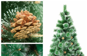 Искусственные елки в с шишками и их особенности