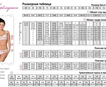 Какие размеры входят в размерный ряд женских трусов баталов