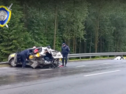Появилось видео с места ДТП под Минском, в котором погибла семья из России