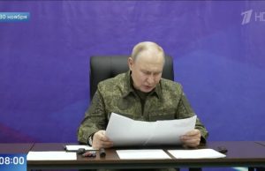 Появились кадры с Владимиром Путиным в пункте группировки ВС РФ
